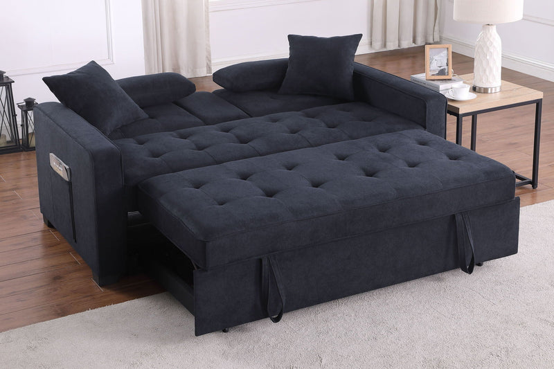 Convertible Sleeper Loveseat with Cup Holder - Dark Gray, photo 10 of 14