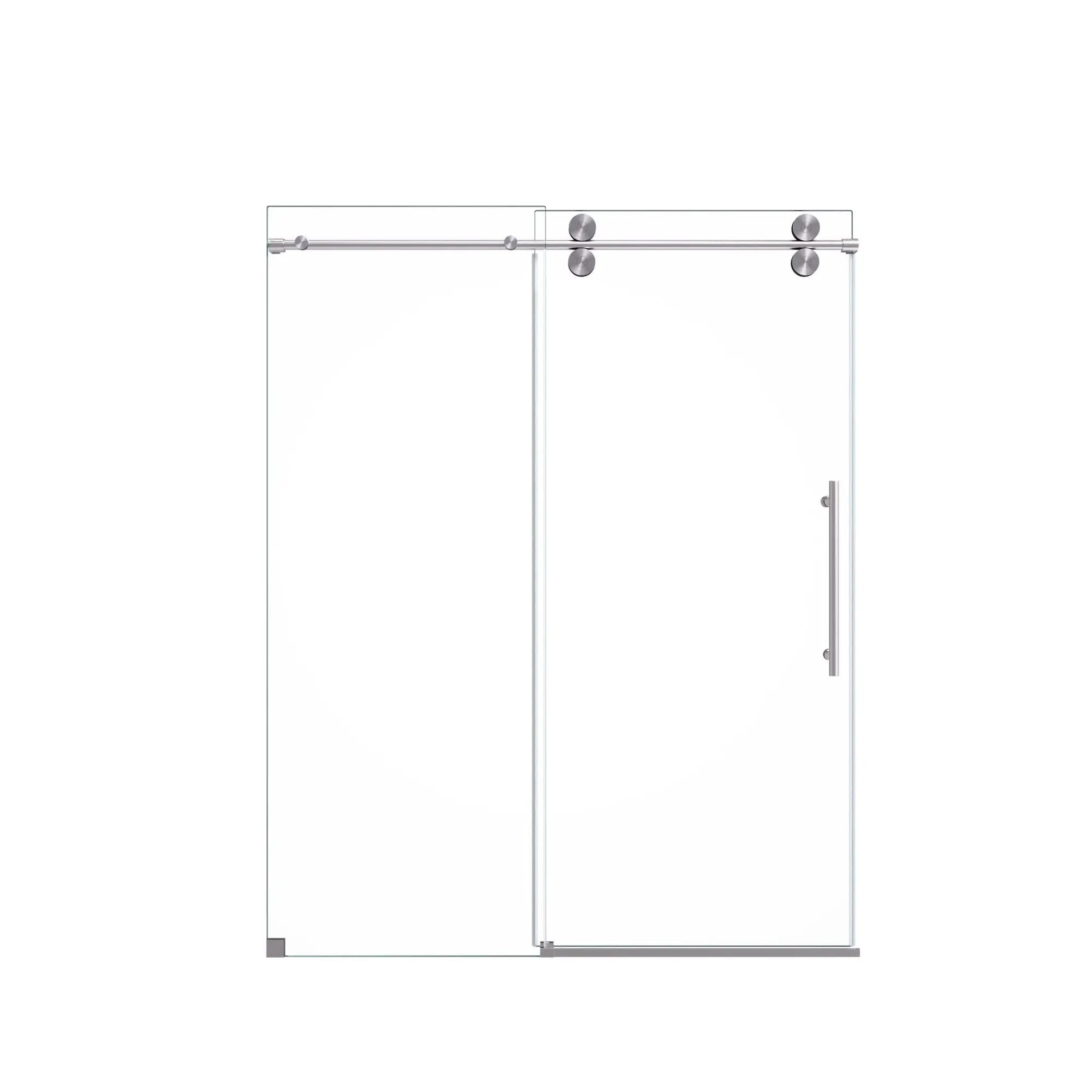 Frameless Single Sliding Shower Door With Clear Tempered Glass by HouseOfZazla