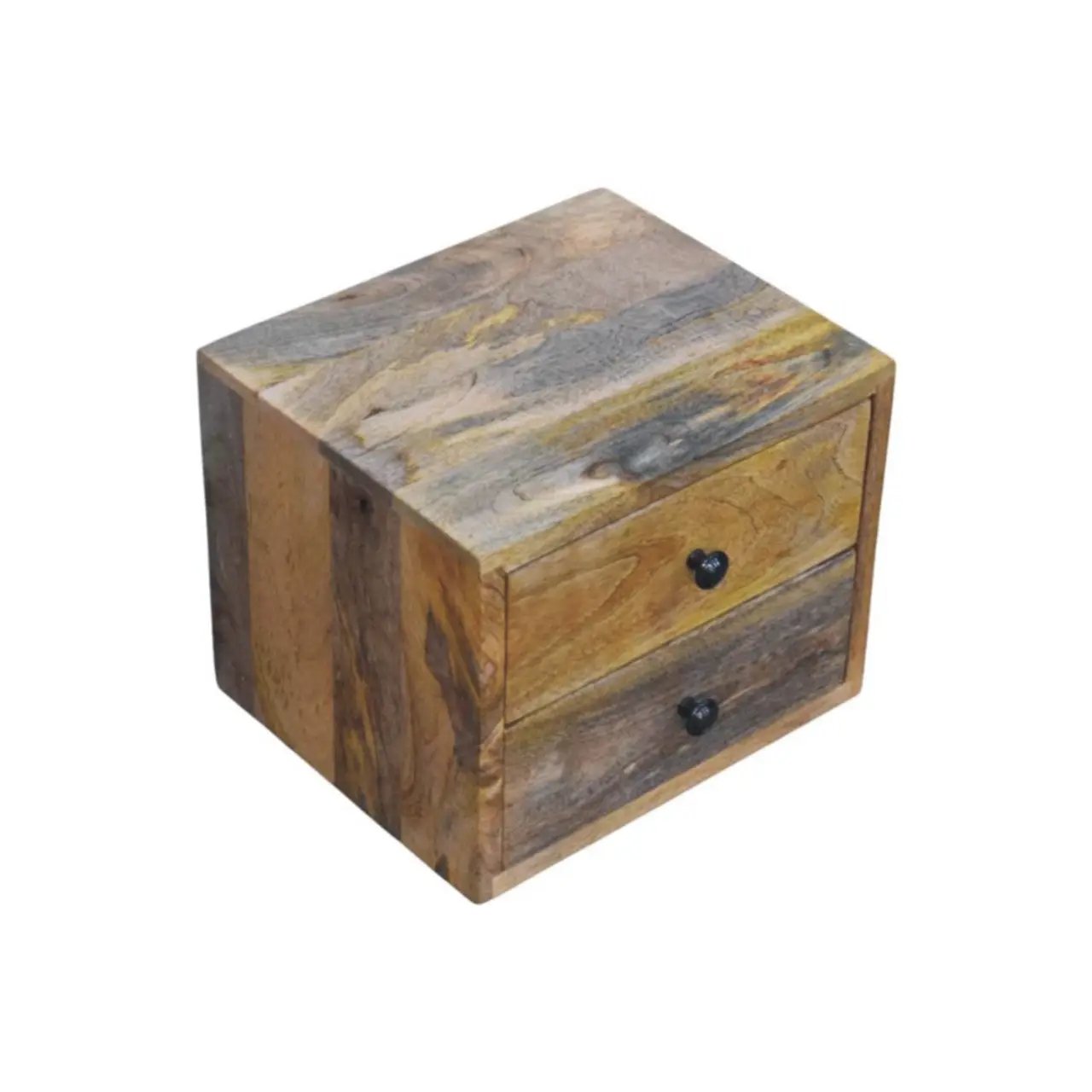 Solid Wood Solis Wall-Mounted Nightstand, 2-Drawers, Oak-ish by HouseOfZazla
