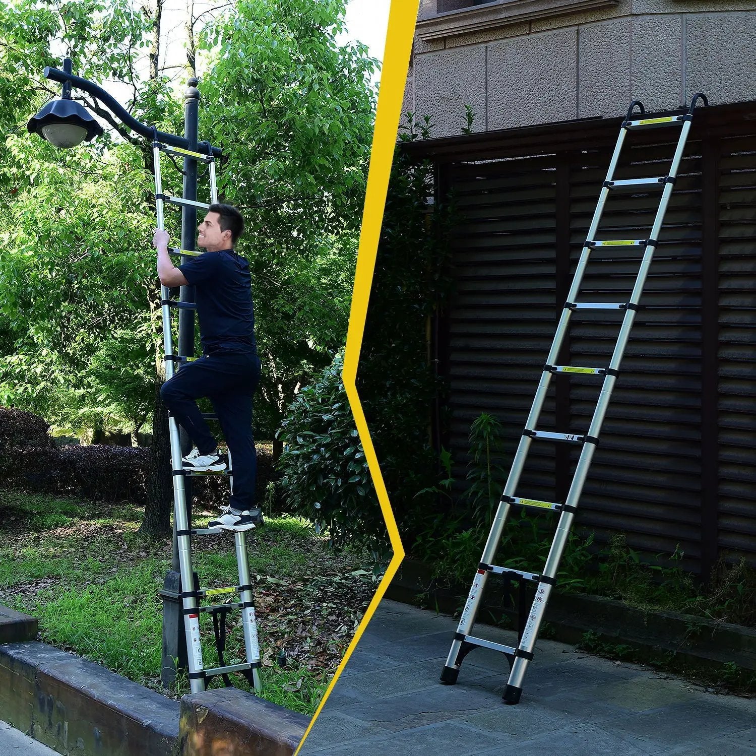 8.5FT Telescopic Ladder - Aluminum Alloy Multi-Purpose Ladder by HouseOfZazla