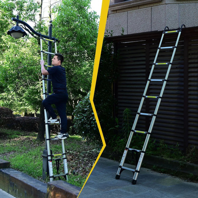 8.5FT Telescopic Ladder - Aluminum Alloy Multi-Purpose Ladder by HouseOfZazla