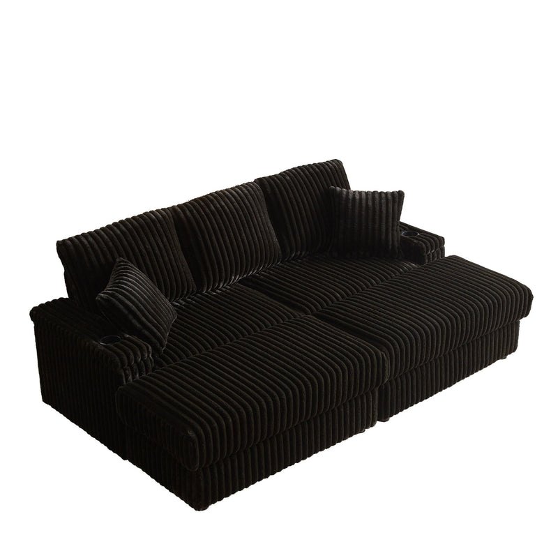 3 Seater Sofa With 2 Ottomans For Living Room by HouseOfZazla