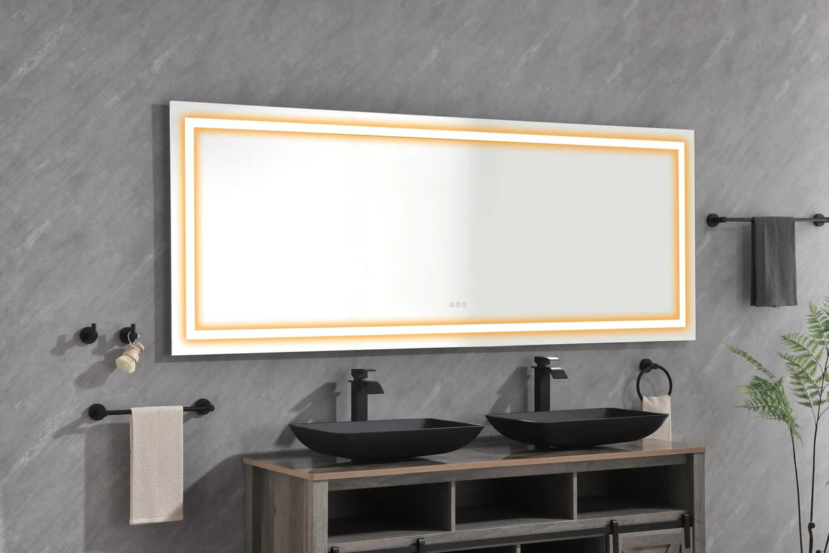 72" LED Bathroom Mirror with Front and Backlight by HouseOfZazla