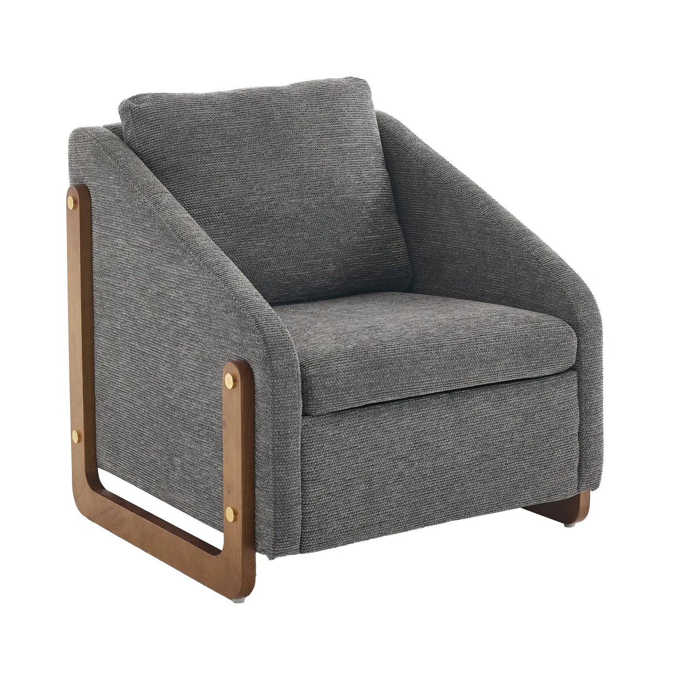 Modern Upholstered Armchair With Wooden Side Frame by HouseOfZazla