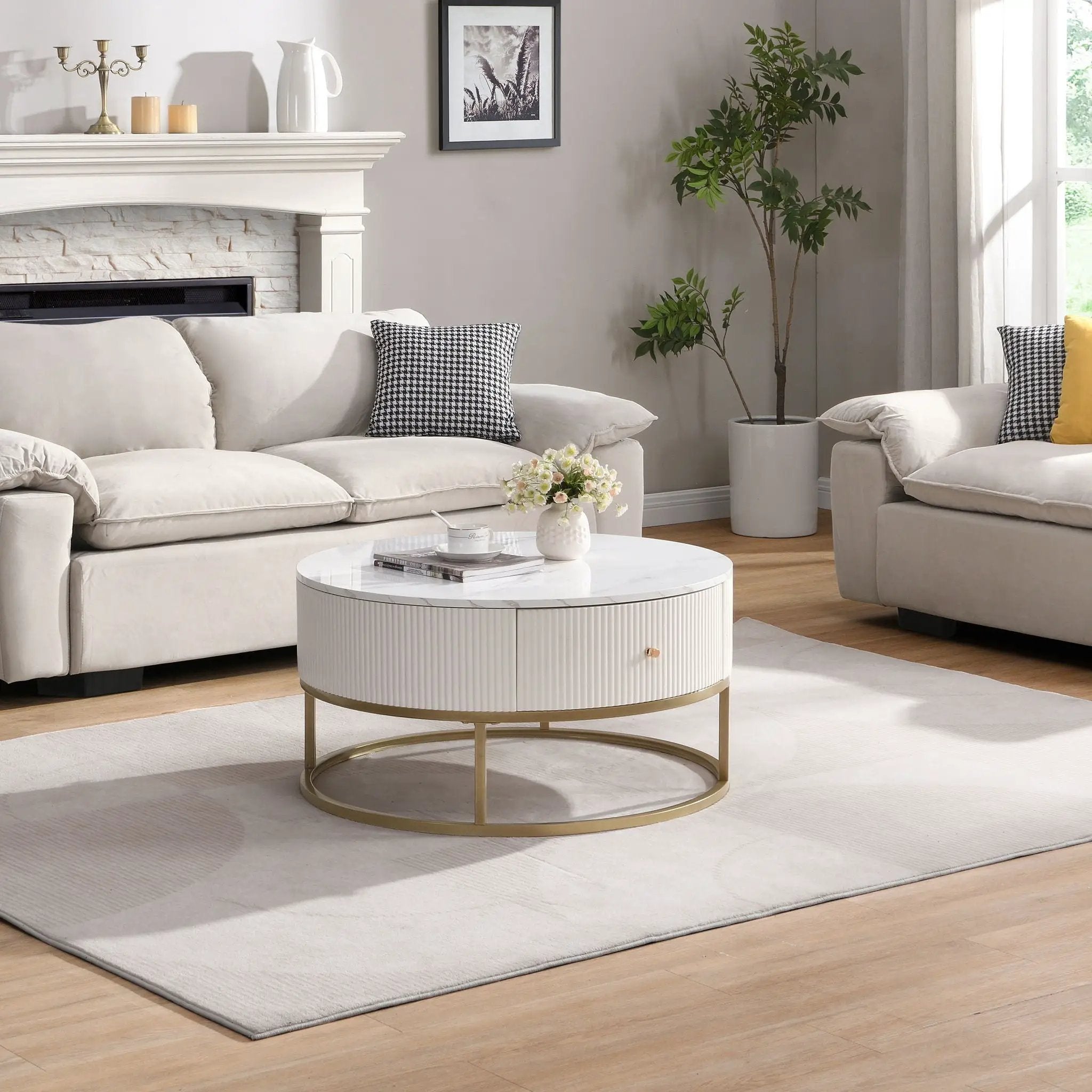Modern Round Table With Drawers by HouseOfZazla
