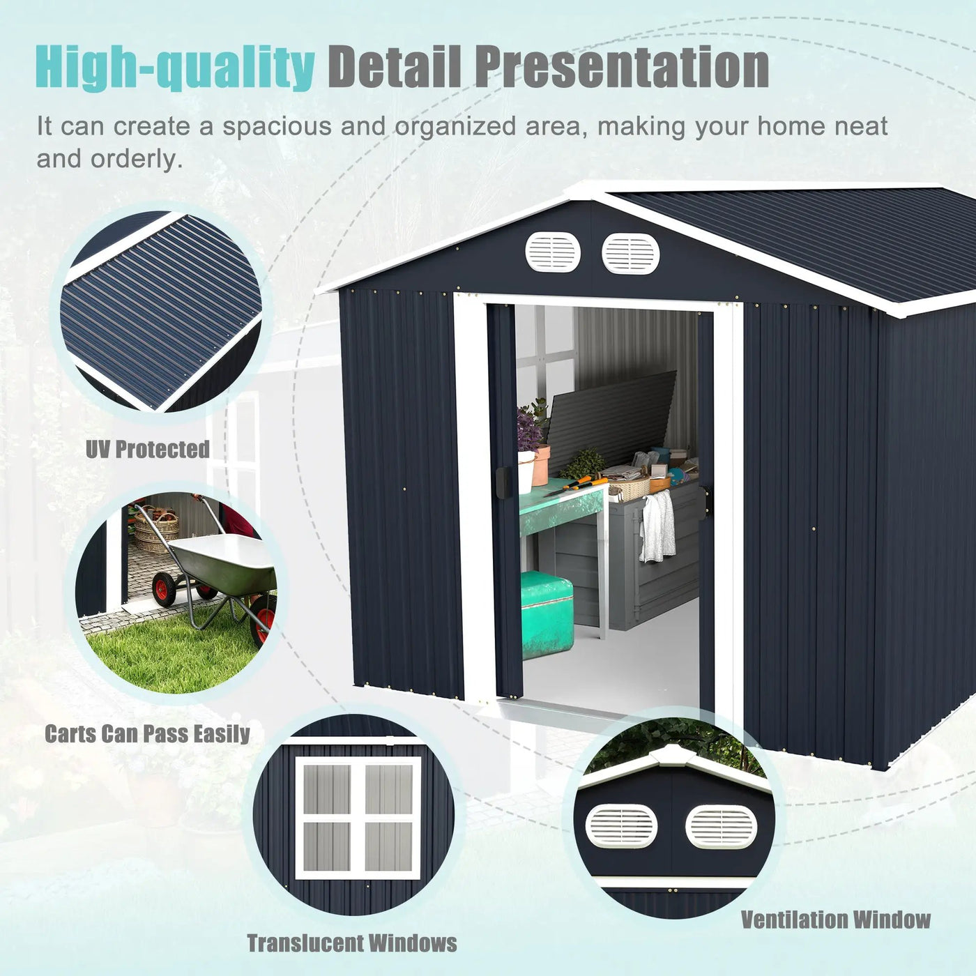 Campcraft 8x12 Ft Outdoor Metal Storage Shed by HouseOfZazla