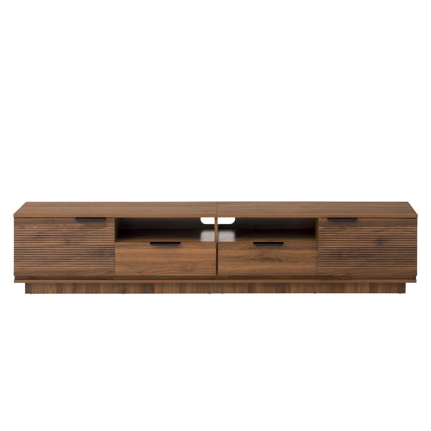 TV Stand Entertainment Center with Deep Drawers, Cable Management & Soft Closing Hinges by HouseOfZazla