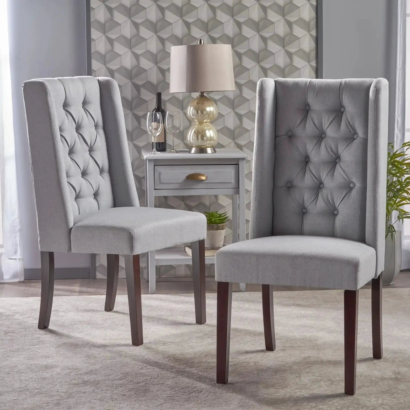 Sophisticated Tufted Dining Chair With High Back Design by HouseOfZazla