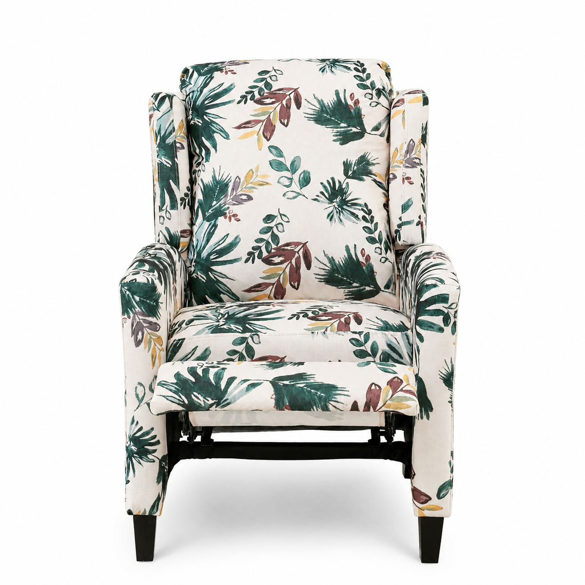 Floral Print Recliner Chair with Padded Arms - Multicolor, photo 8 of 9