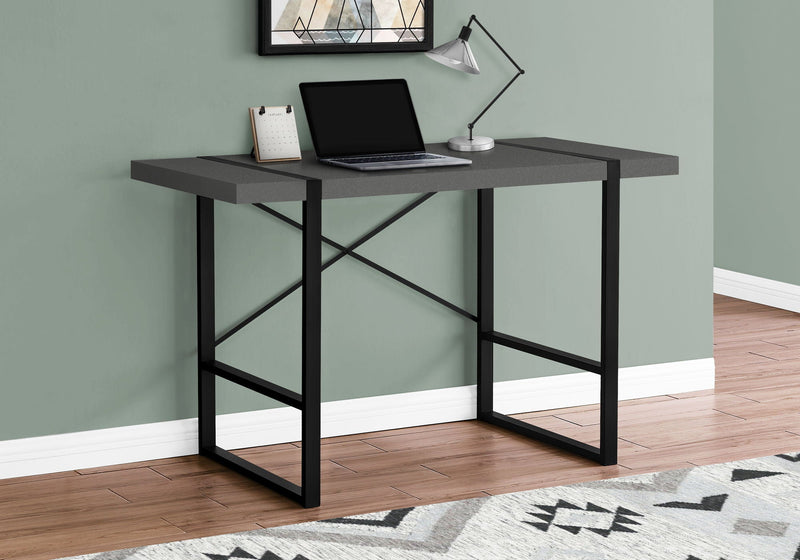 Gray Computer Desk with Modern Industrial Design - 49" W x 23.75" D x 30" H, photo 2 of 4