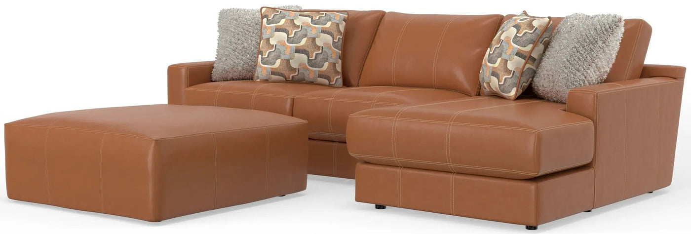 Minori - Italian Leather Sofa / Chaise And Cocktail Ottoman by Unique Piece Furniture