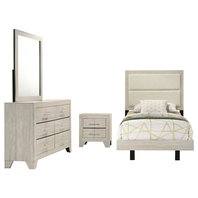 Trenton 4-piece Twin Bedroom Set Rustic Cream by Unique Piece Furniture