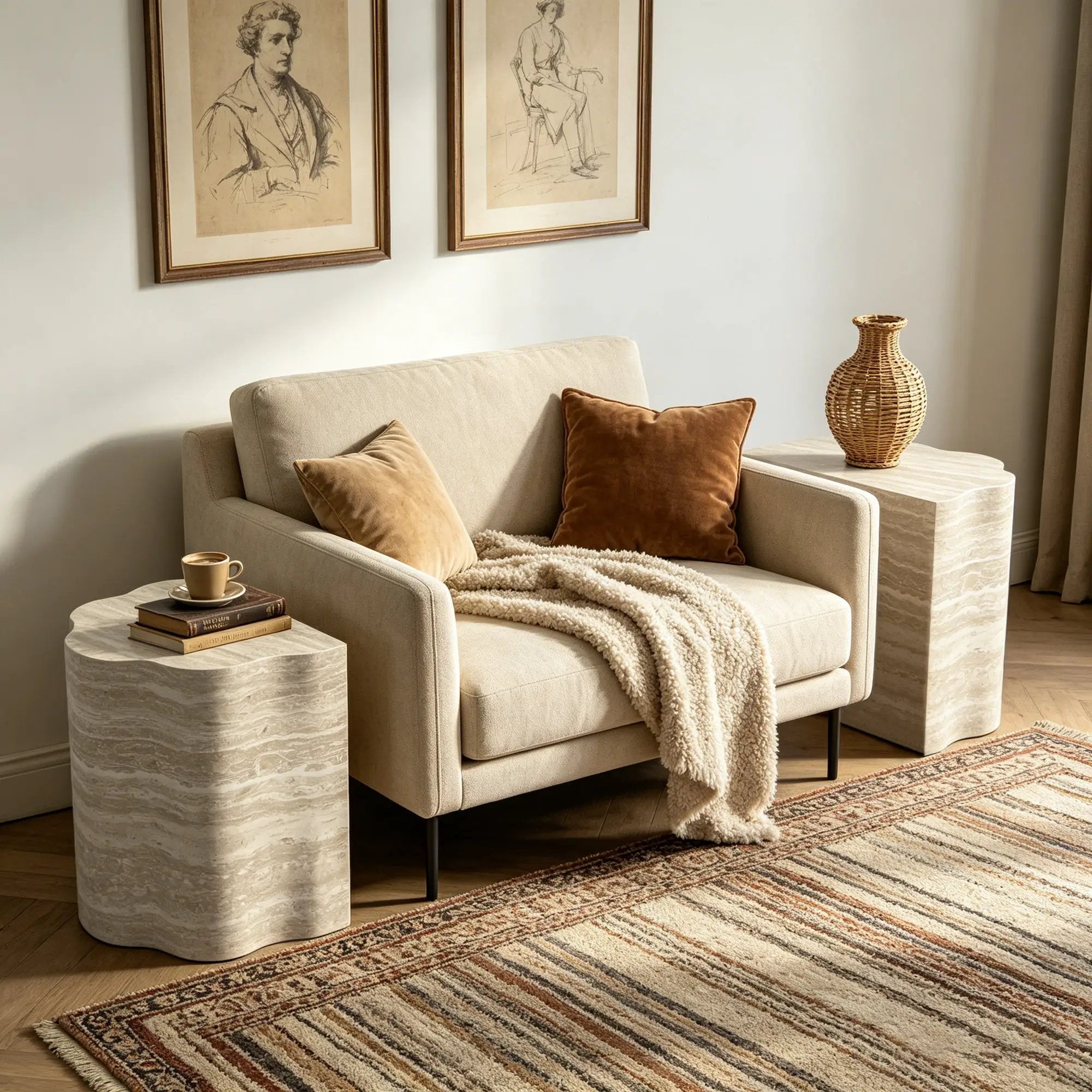 Round Coffee Tables Side Table Set of 2 by HouseOfZazla