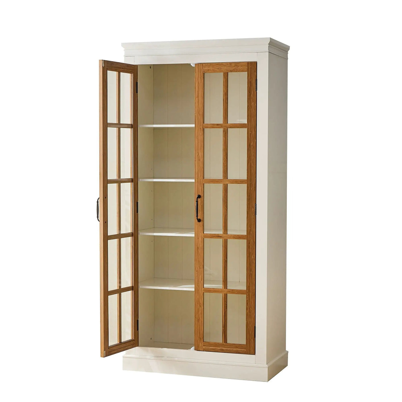 Rustic Style Display Cabinet With Glass Doors For Collectibles by HouseOfZazla