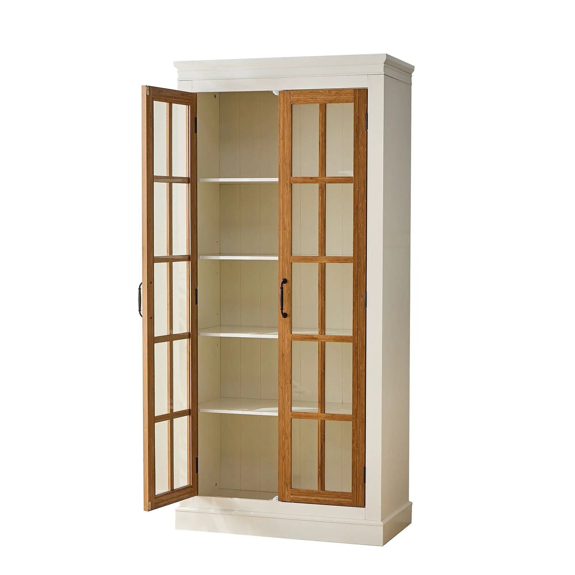 Rustic Style Display Cabinet With Glass Doors For Collectibles by HouseOfZazla