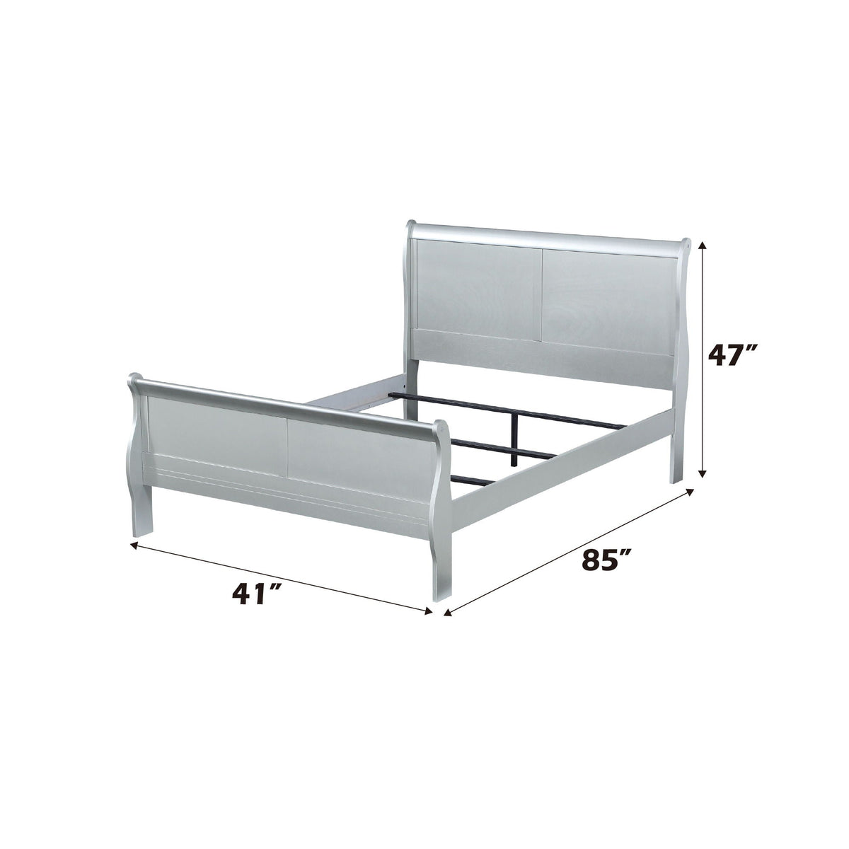 Louis Philippe Sleigh Style Bed with Classic Wood Construction - Multiple Colors, photo 32 of 40