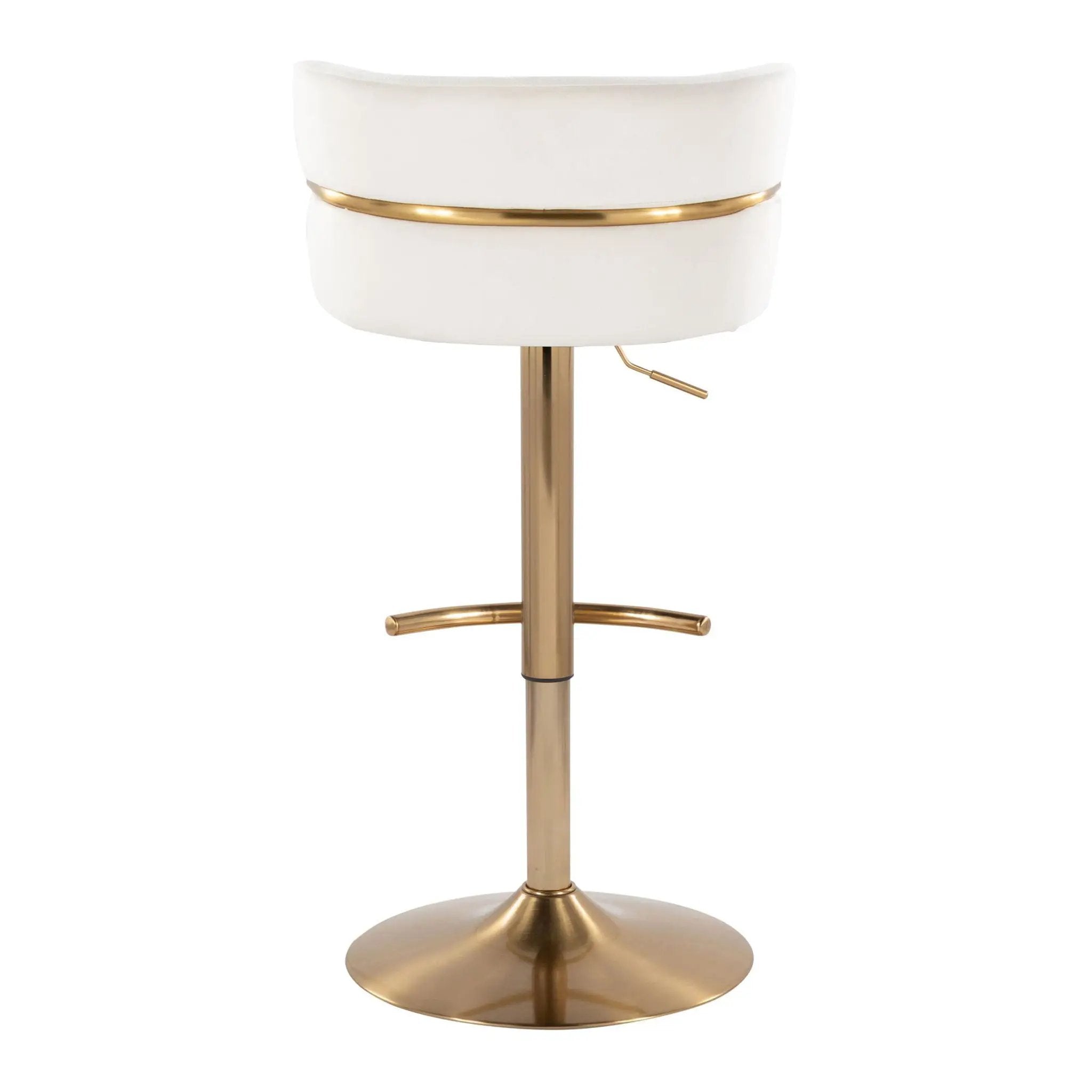 Cinch - Glam / Art Deco Adjustable Barstool With Swivel With Rounded T Footrest (Set of 2) by Unique Piece Furniture