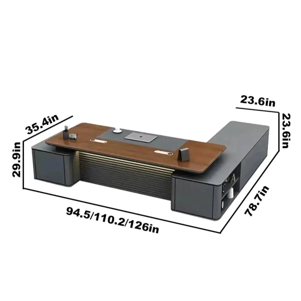 Audley · Modern L-Shaped Executive Desk by Arc Grove