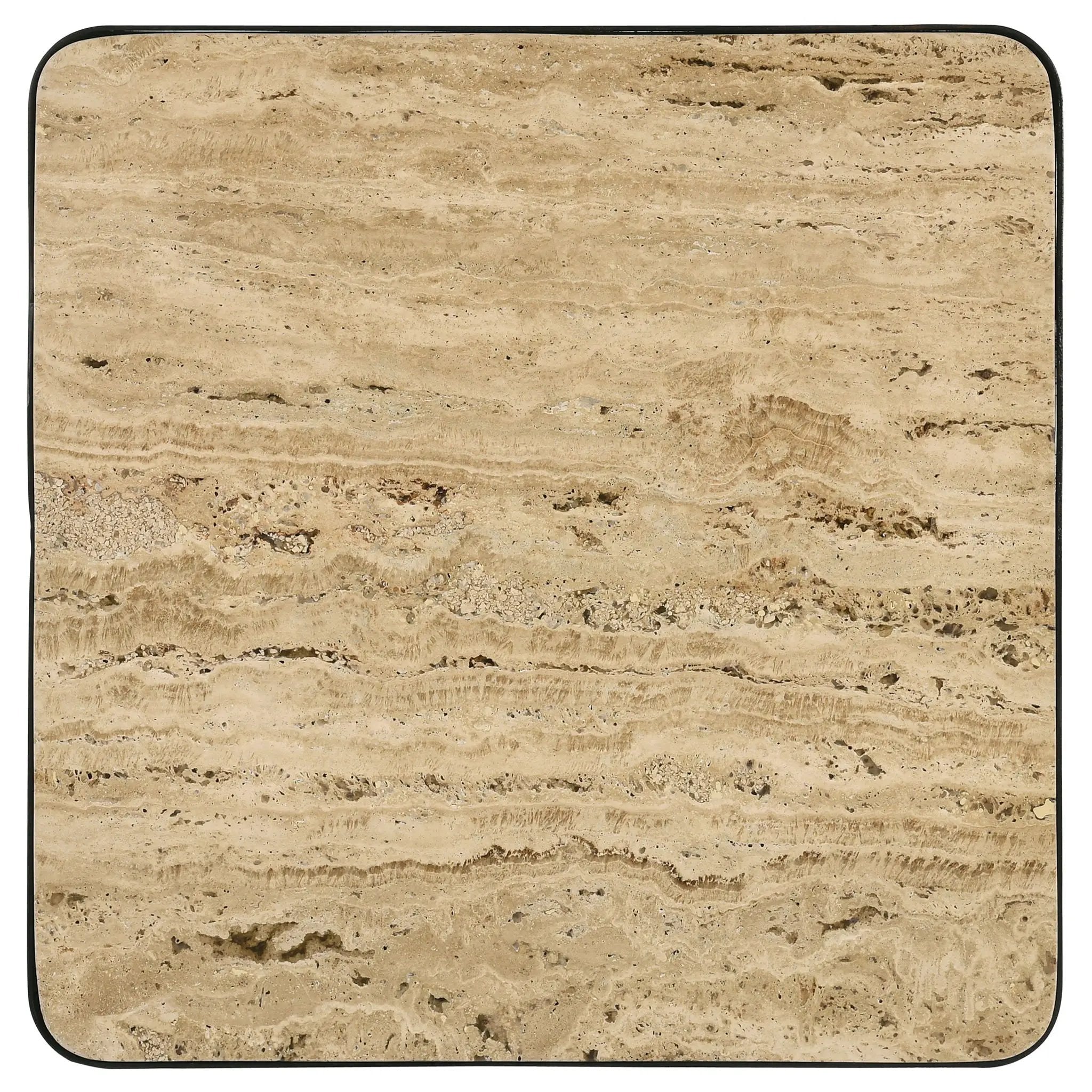 Elyna Square Stone Top Accent Side Table Beige by Unique Piece Furniture