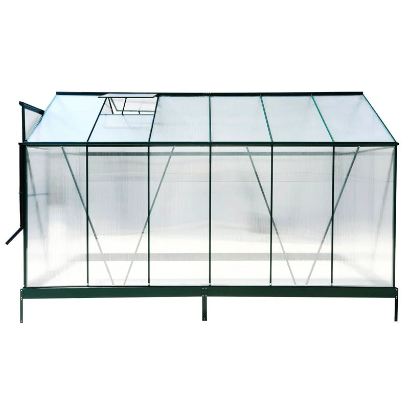 Polycarbonate house, Heavy Duty Outdoor Aluminum Walk-In House Kit With Rain Gutter, Vent And Door For Backyard Garden by HouseOfZazla