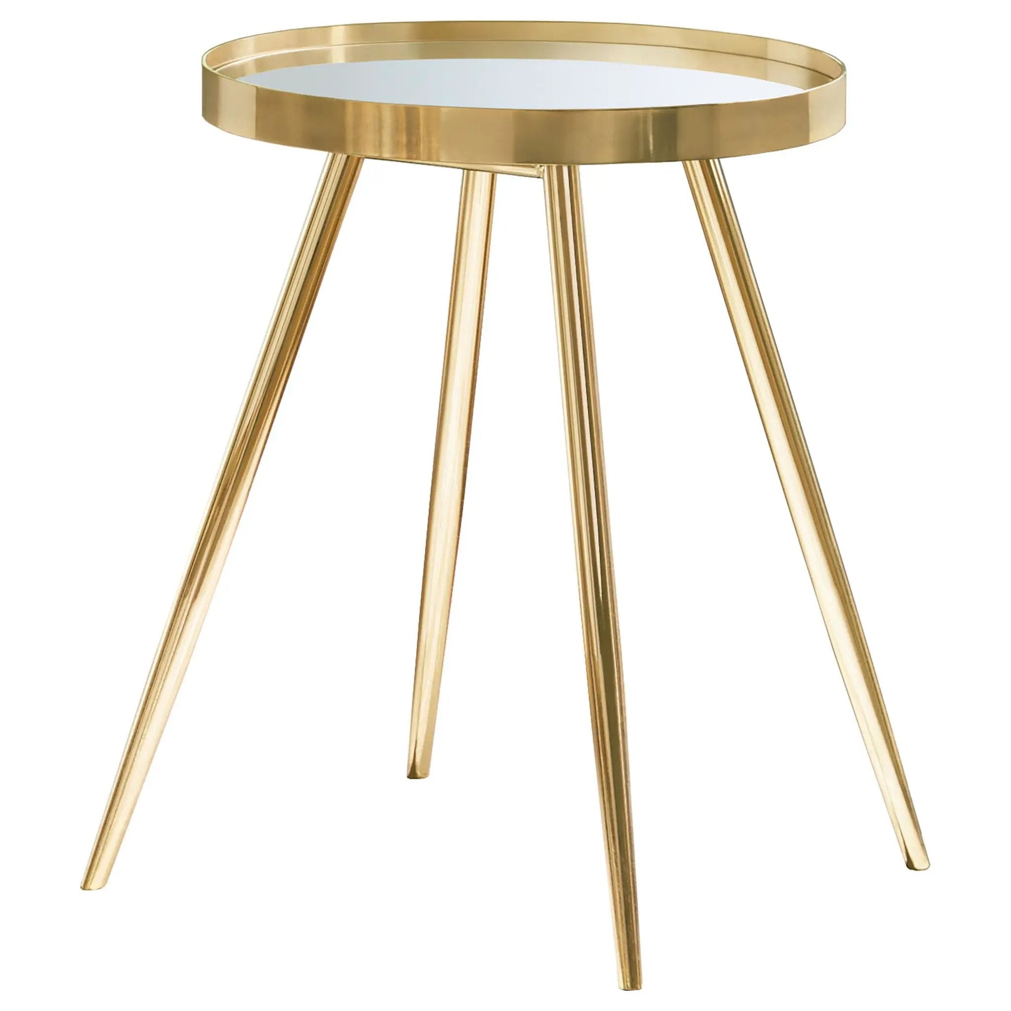 Kaelyn 3-piece Round Coffee and End Table Set Gold by Unique Piece Furniture