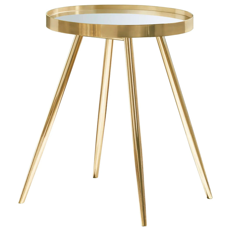 Kaelyn 3-piece Round Coffee and End Table Set Gold by Unique Piece Furniture