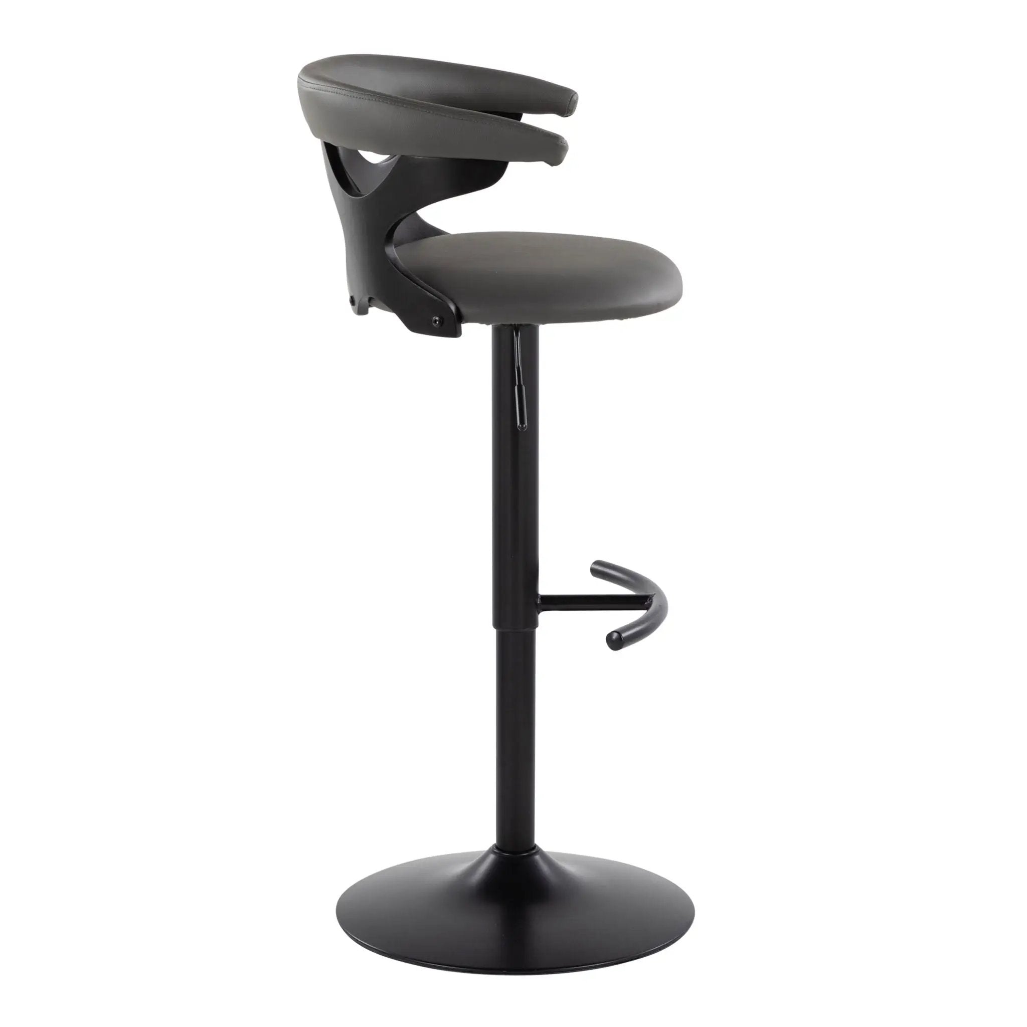 Gardenia - Contemporary Adjustable Barstool With Swivel With Rounded T Footrest (Set of 2) by Unique Piece Furniture