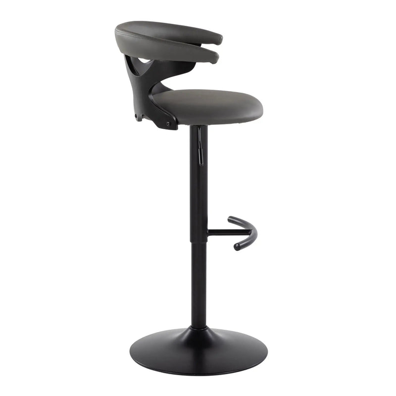 Gardenia - Contemporary Adjustable Barstool With Swivel With Rounded T Footrest (Set of 2) by Unique Piece Furniture