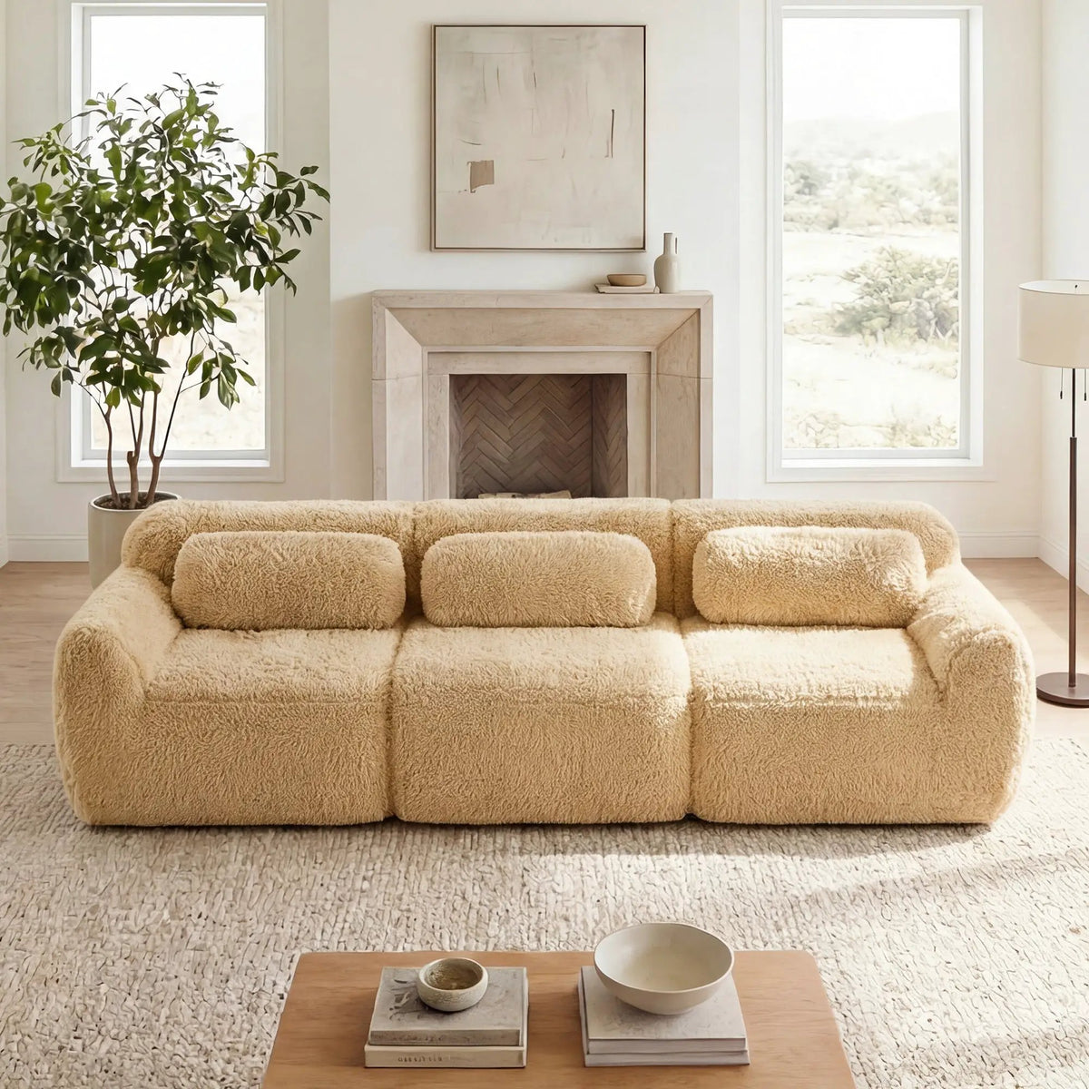 114'' Soft And Fluffy Modular Sectional Sofa by HouseOfZazla