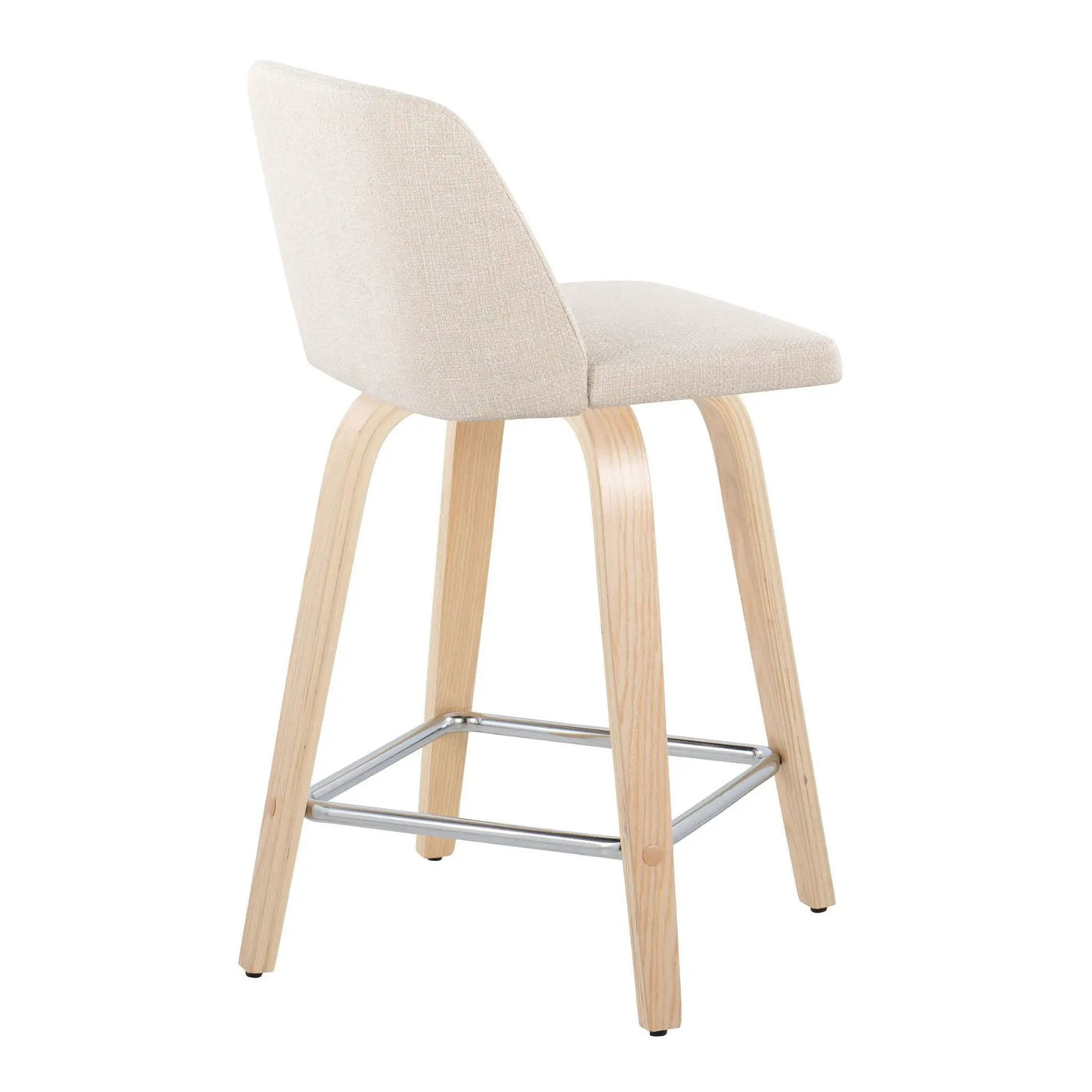 Toriano - Contemporary Fixed Height Counter Stool With Swivel With Square Footrest (Set of 2) by HouseOfZazla