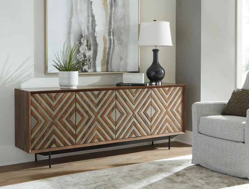 Dreggan - Accent Cabinet - Brown / Gold Finish by Unique Piece Furniture