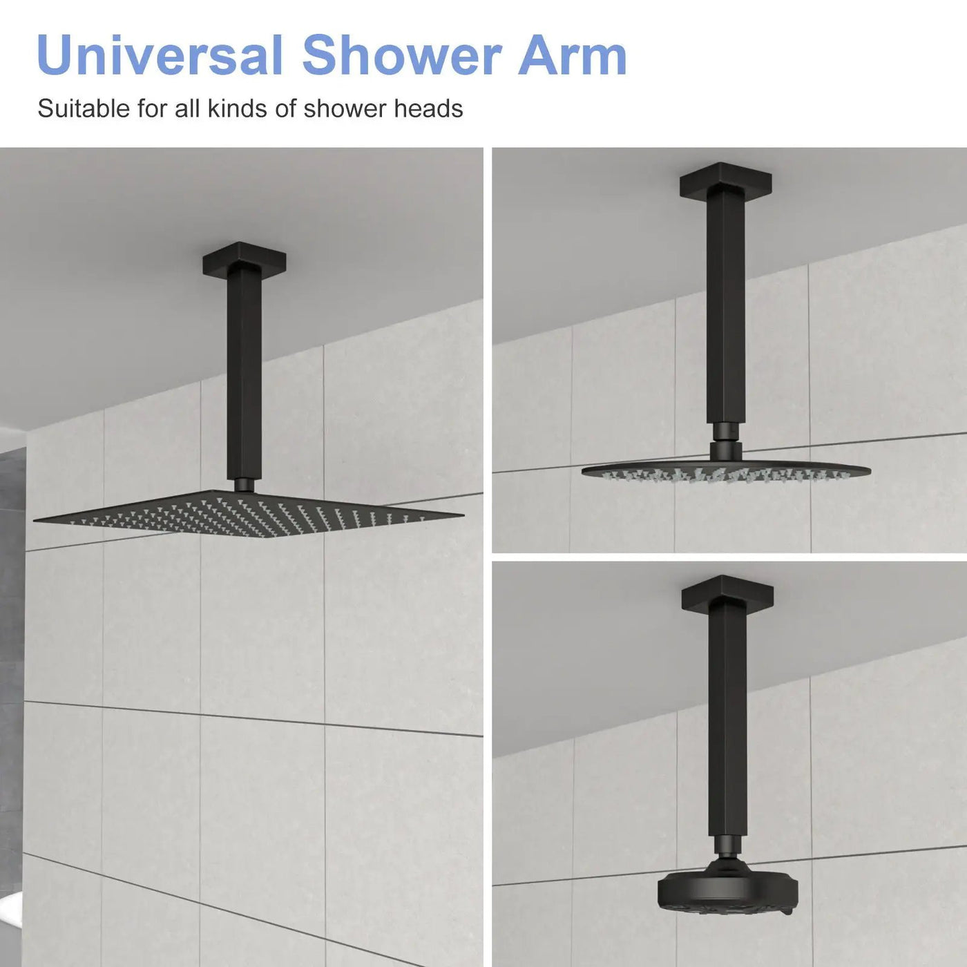 Premium 8" Ceiling Mounted Shower Arm With Flange by HouseOfZazla