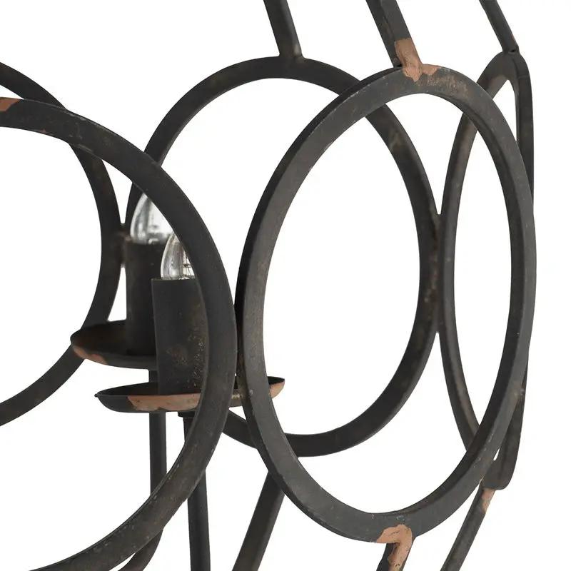 4 Light Metal Chandelier, Hanging Light Fixture With Adjustable Chain For Kitchen, Bulb Not Included - Black by HouseOfZazla