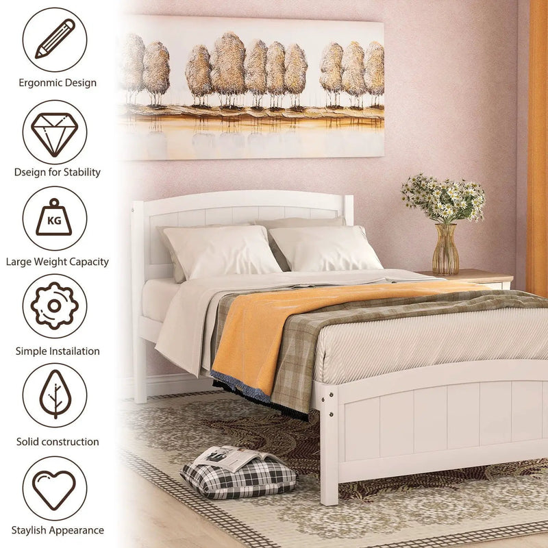 Platform Bed & Headboard, Footboard And Wood Slat Support by Unique Piece Furniture