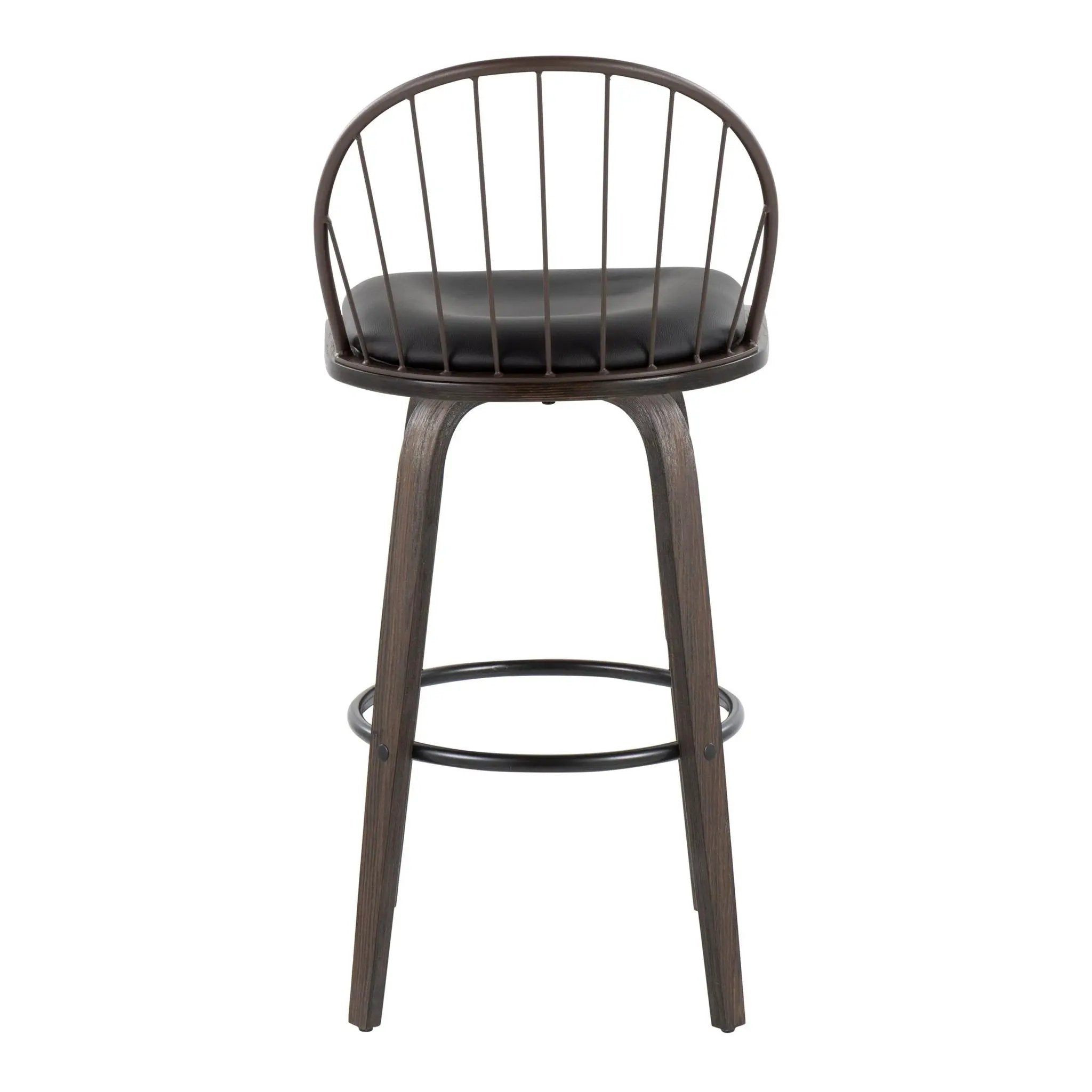 Riley - Industrial / Urban Fixed Height Barstool With Swivel With Removable Cushion (Set of 2) by Unique Piece Furniture