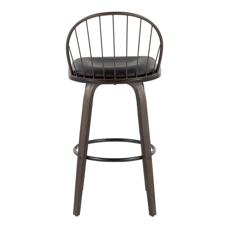 Riley - Industrial / Urban Fixed Height Barstool With Swivel With Removable Cushion (Set of 2) by Unique Piece Furniture