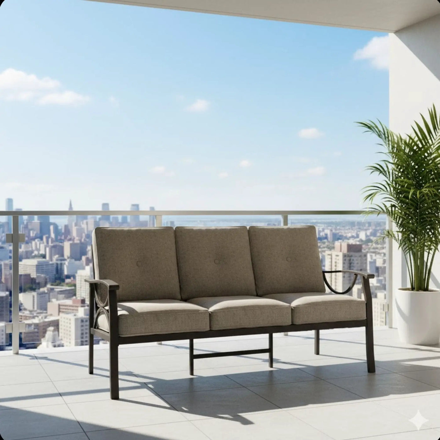 All-Weather 3 Seat Patio Sofa With Cushions by HouseOfZazla