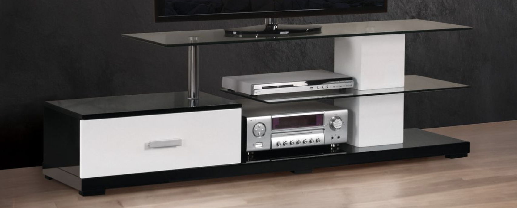 Ivana TV Stand - White / Black by HouseOfZazla