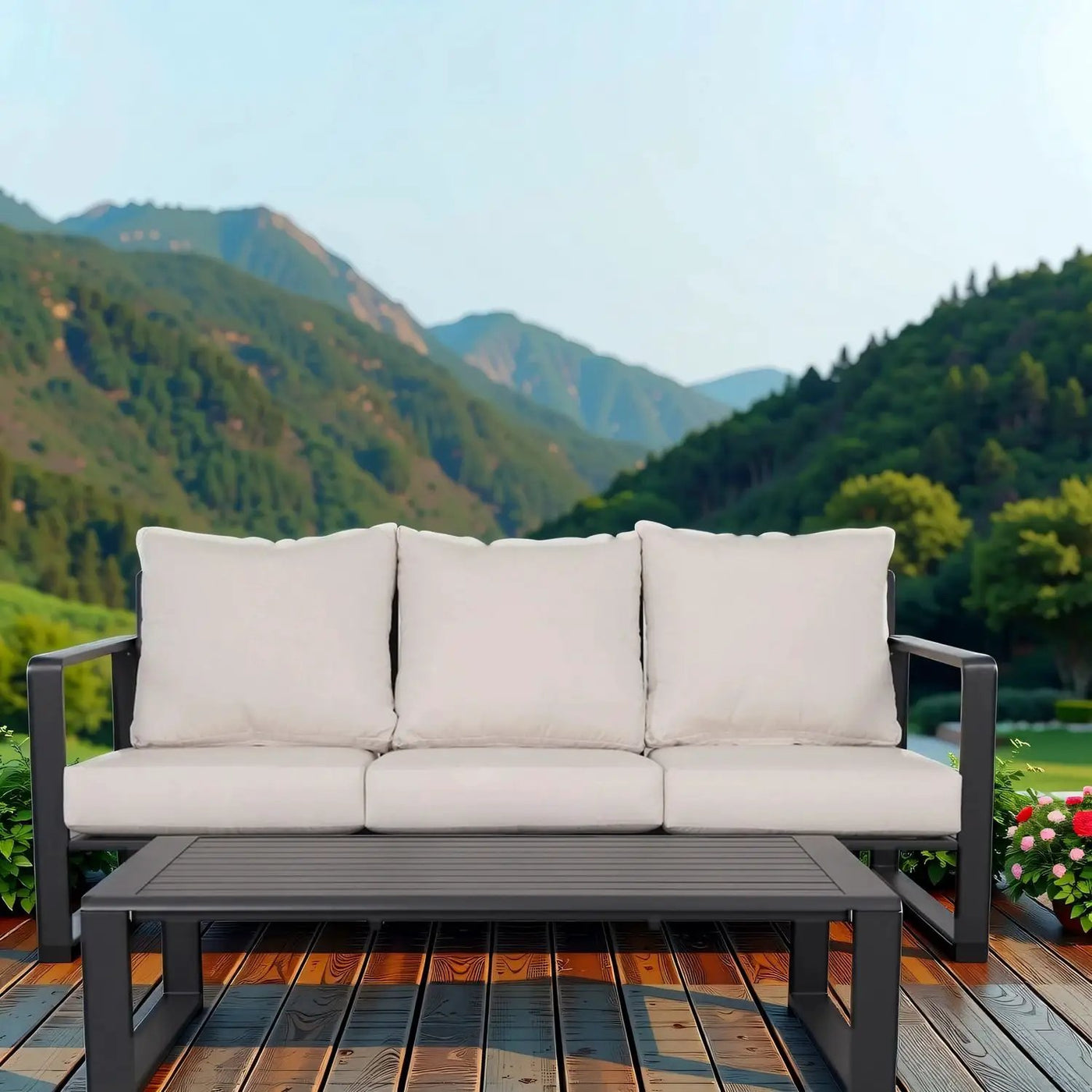 Sofa With Rectangular Coffee Table by HouseOfZazla