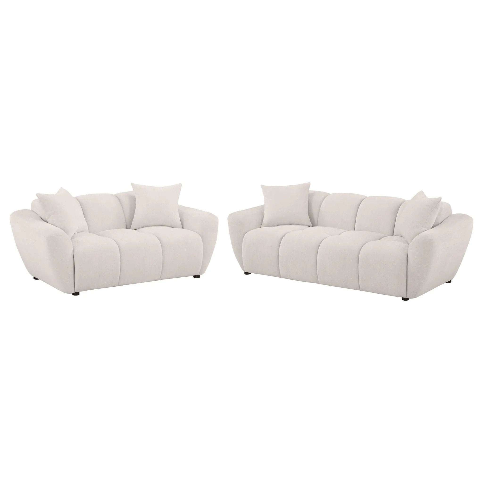 Destino 2-piece Chenille Splayed Arm Sofa Set Greige by Unique Piece Furniture