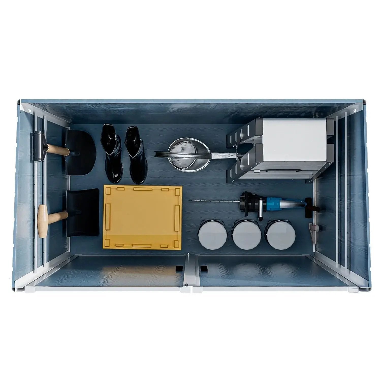 Outdoor Storage Shed Waterproof Resin Cabinet With Lockable Doors For Bikes And Patio Furniture - Gray by HouseOfZazla