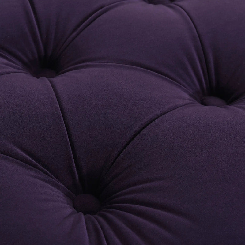 Dawn - Tufted Round Ottoman Nailhead Accents - Purple by Unique Piece Furniture