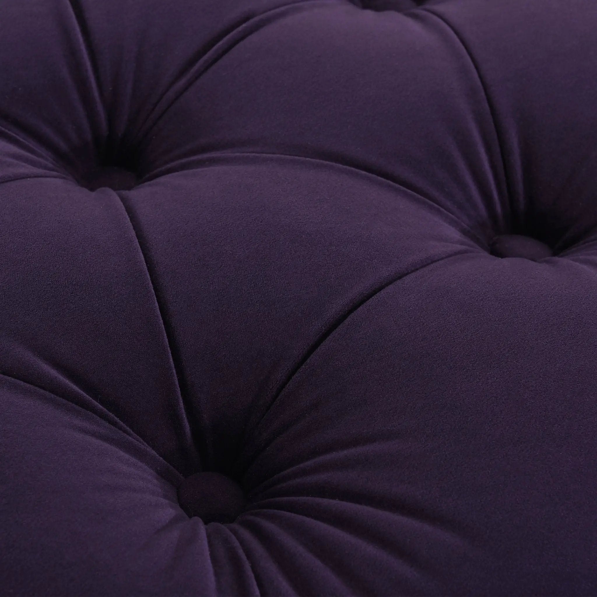 Dawn - Tufted Round Ottoman Nailhead Accents - Purple by HouseOfZazla