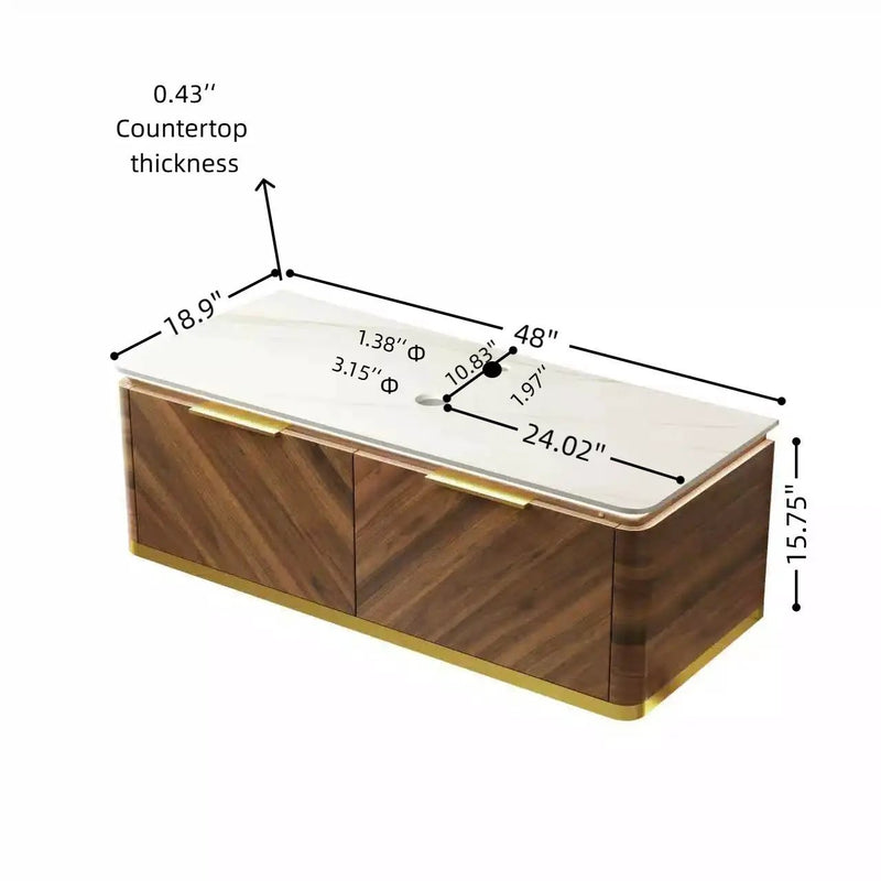 DIPA 48" Wall-Mounted Carrara Bathroom Vanity by HouseOfZazla