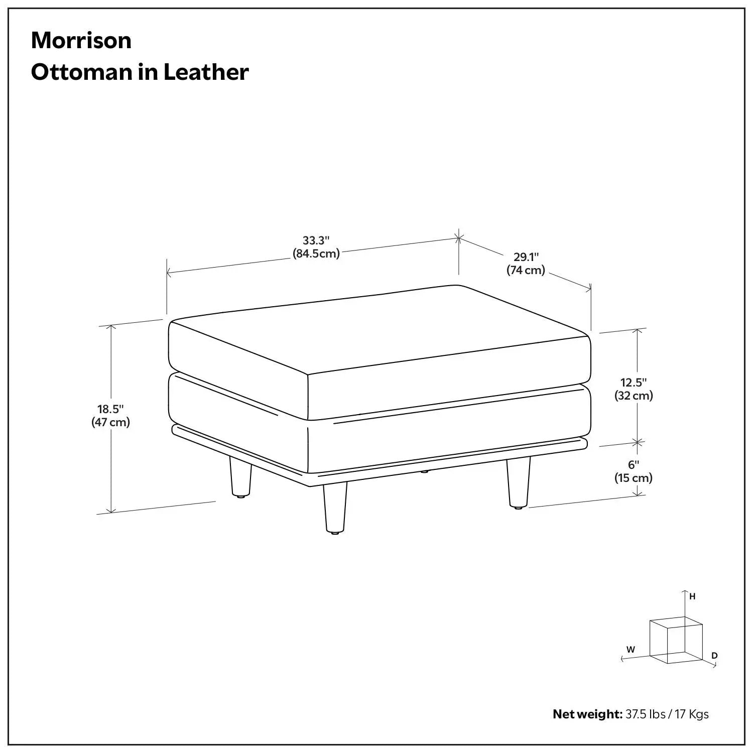 Morrison - Handcrafted Ottoman by HouseOfZazla