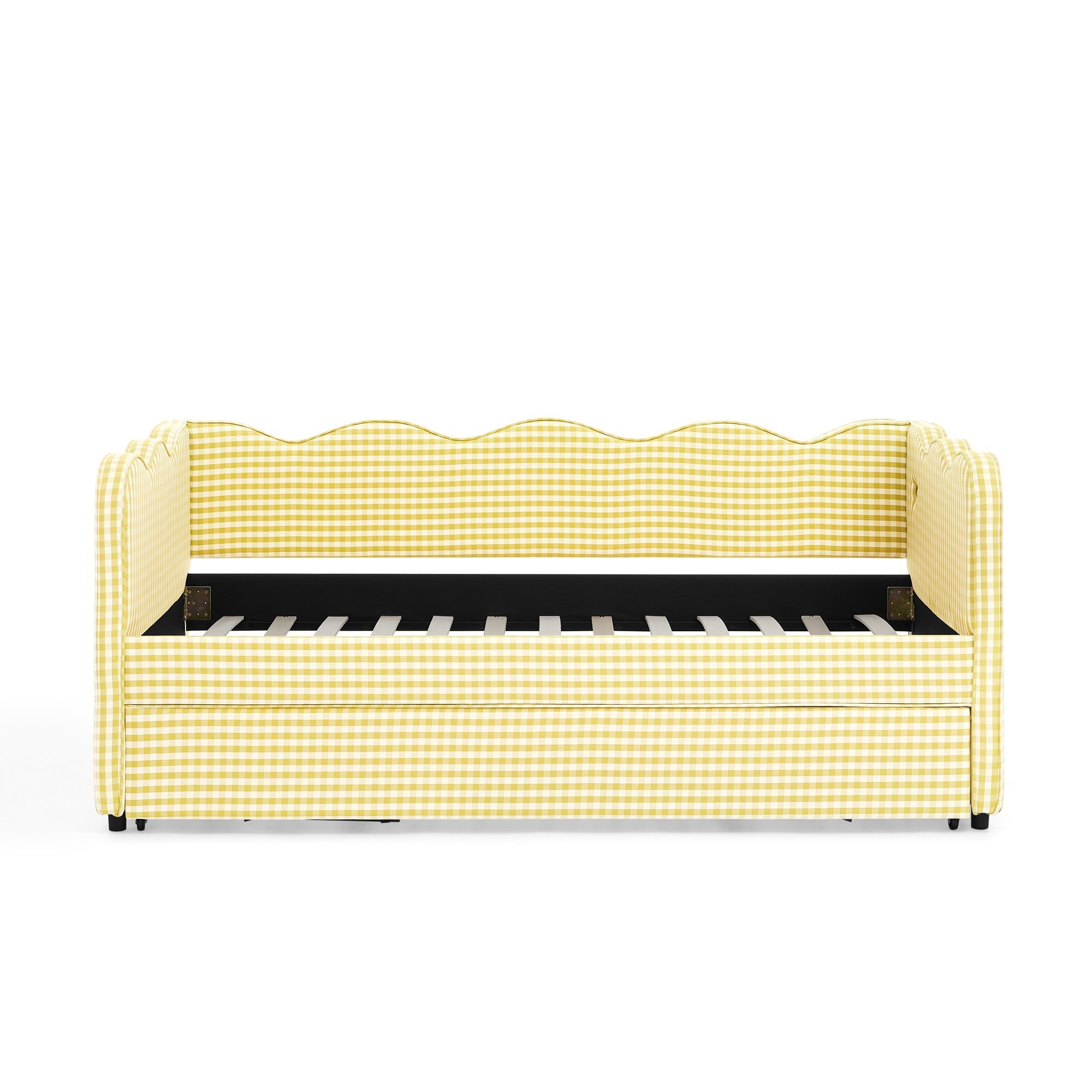 Cozy Gingham Daybed with Trundle Twin Size Sofa Bed by HouseOfZazla