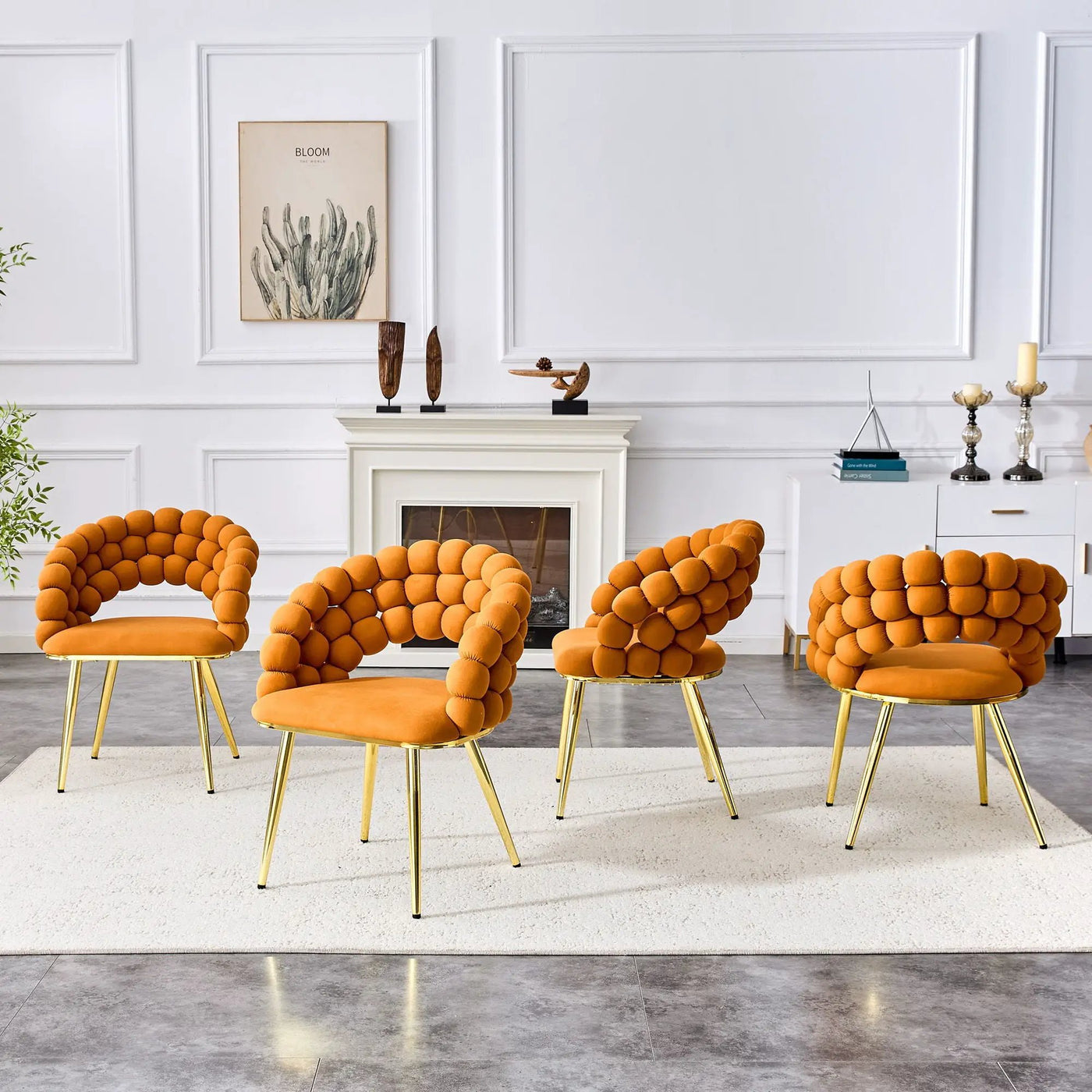 Puffy Bubble, Ball Chain Chairs For Dining Room (Set of 2) by HouseOfZazla