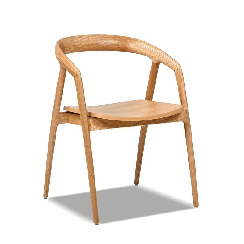 Simeon - Scandinavian Sculpted Dining Chair - Warm Natural Brown by Unique Piece Furniture