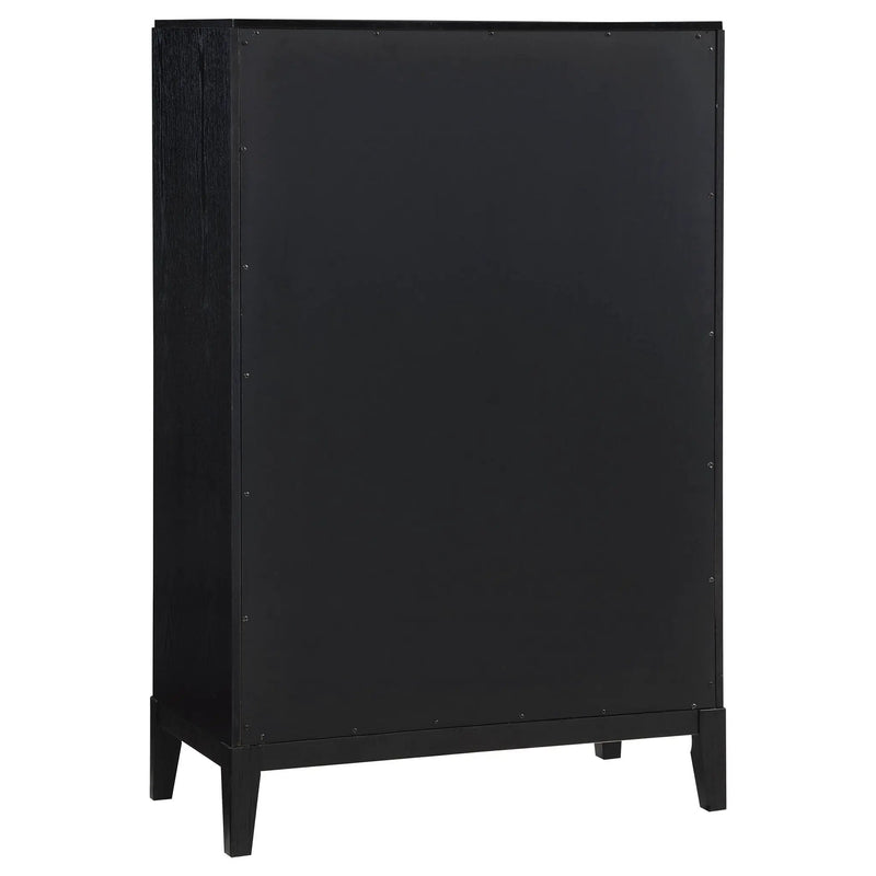 California King 5 Piece Bedroom Set With Fluted Detailing - Black by HouseOfZazla