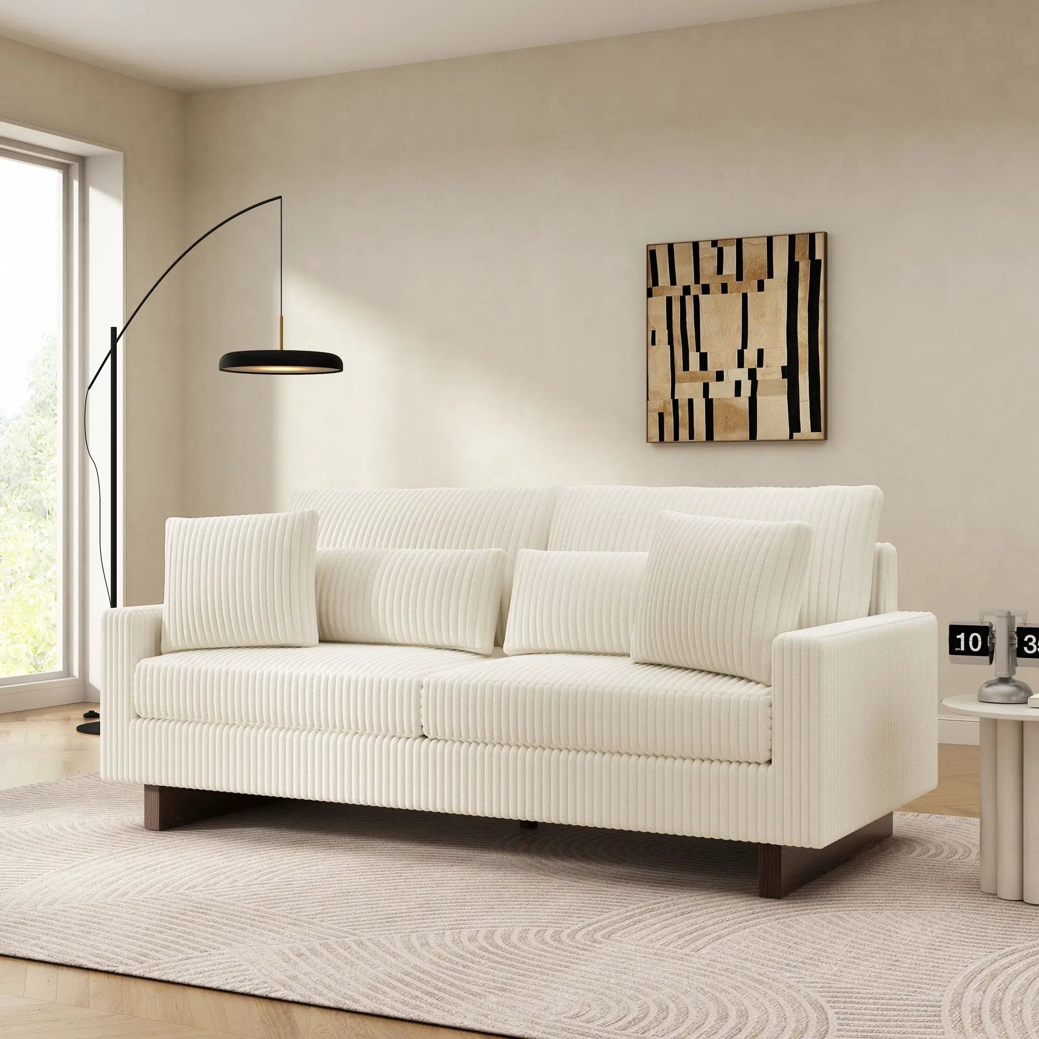 Modern Loveseat Sofa With 4 Pillows by HouseOfZazla